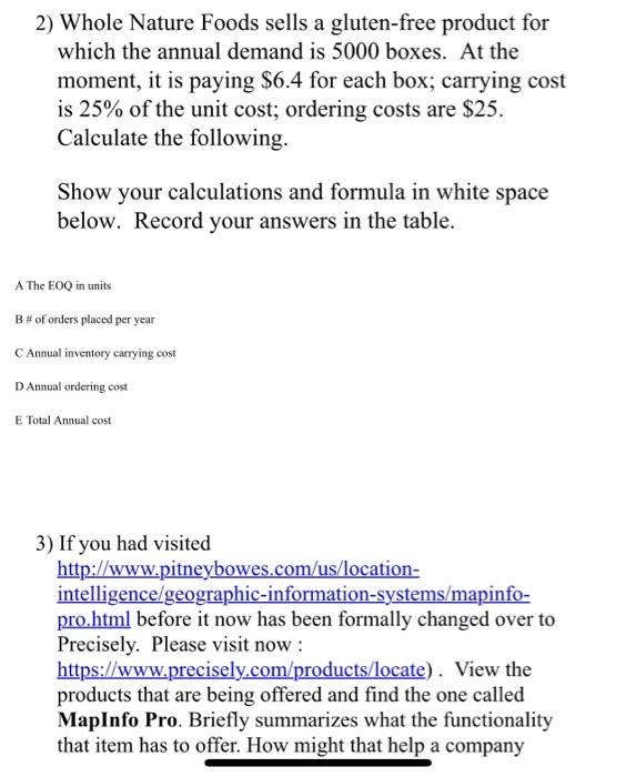 2) Whole Nature Foods sells a gluten-free product