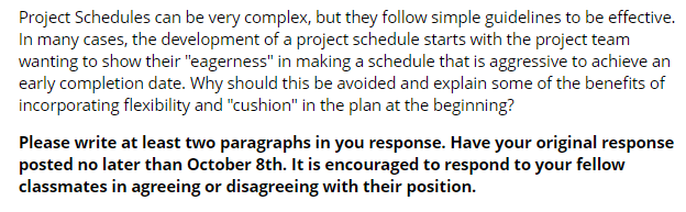 Project Schedules can be very complex, but they