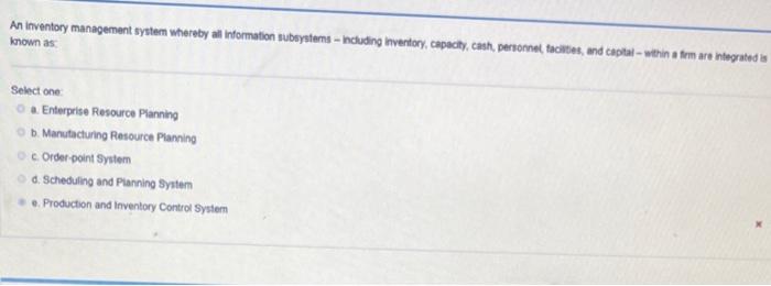 An inventory management system whereby all