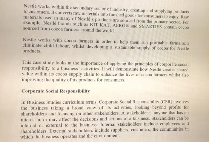 q1:Using examples from the case study, analyse