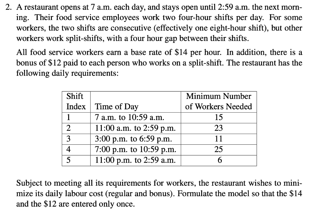 FORMULATE ALGEBRAIC MODEL AND SOLVE WITN LINGO.
