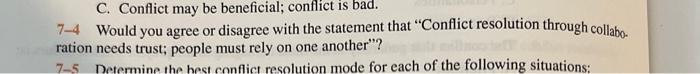 question 7.4 with a paragraph supporting C.