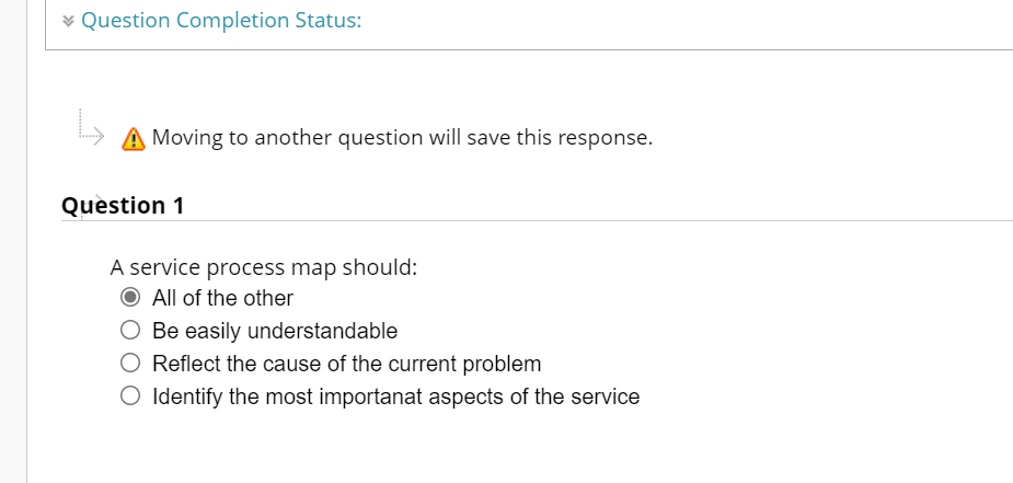 Question Completion Status: A Moving to another