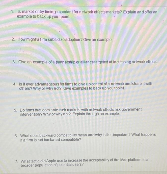 1. Is market entry timing important for network