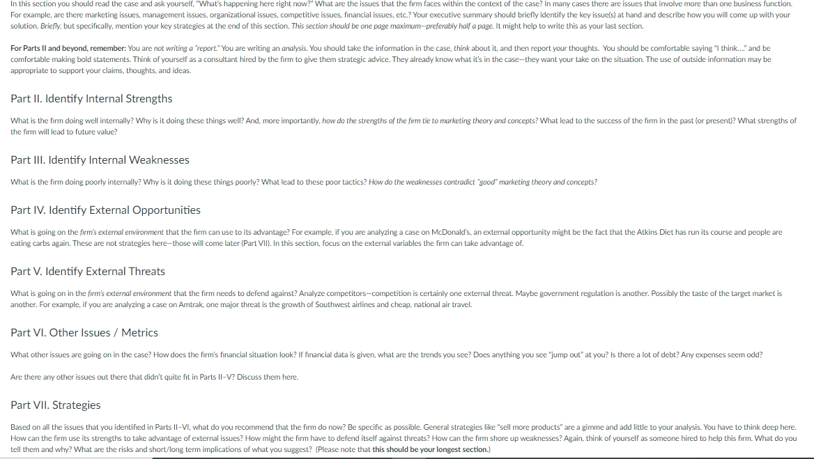 In this section you should read the case and ask