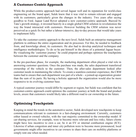 In this section you should read the case and ask