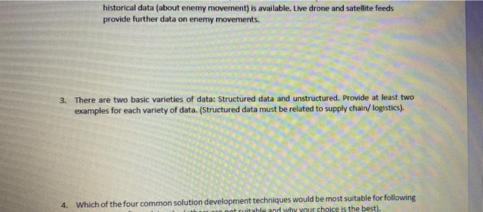 number 3 historical data (about enemy movement)
