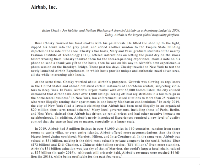 Evaluate changes in the hotel /bed n breakfast