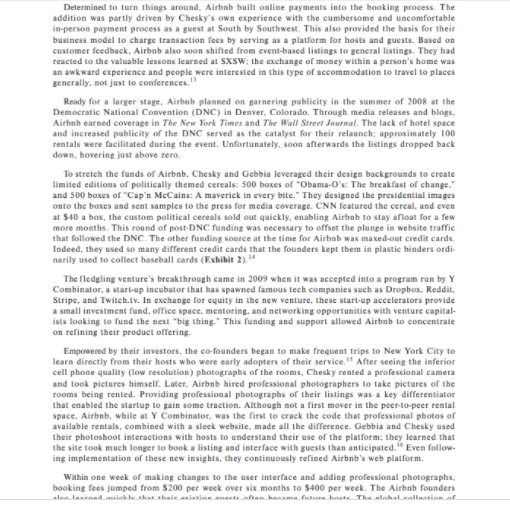 Evaluate changes in the hotel /bed n breakfast