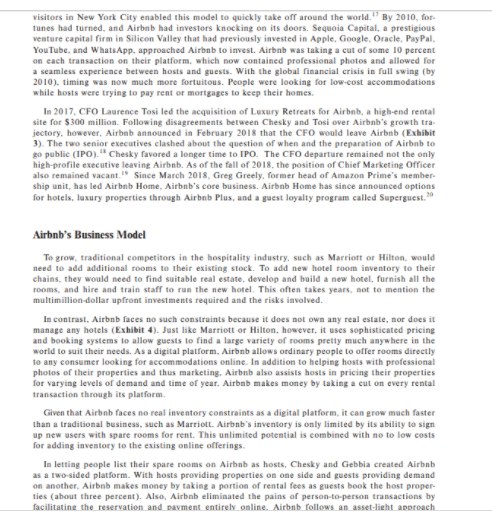 Evaluate changes in the hotel /bed n breakfast