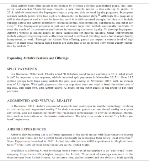 Evaluate changes in the hotel /bed n breakfast