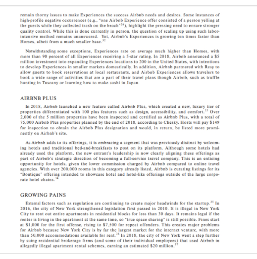 Evaluate changes in the hotel /bed n breakfast