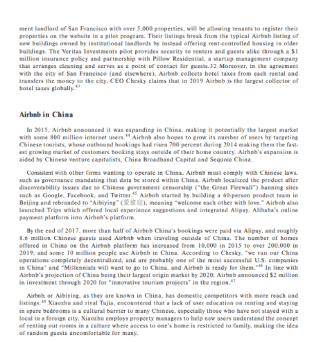 Evaluate changes in the hotel /bed n breakfast