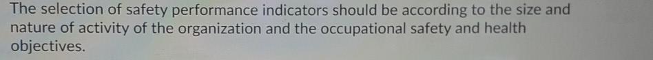 please help The selection of safety performance