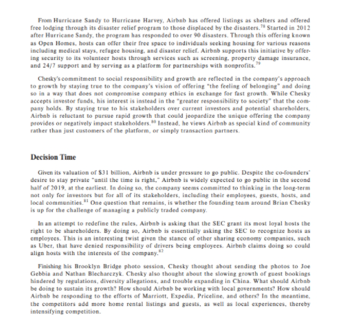 Evaluate changes in the hotel /bed n breakfast