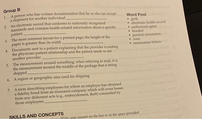 Group B Word Pool girth electronic health record