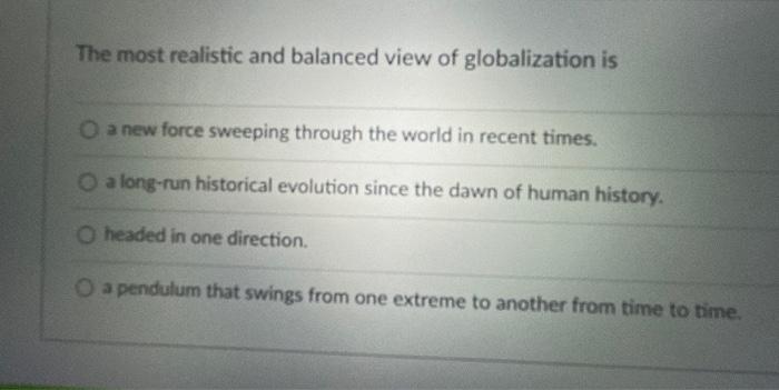 The most realistic and balanced view of