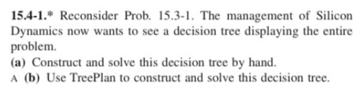 15.4-1.* Reconsider Prob. 15.3-1. The management
