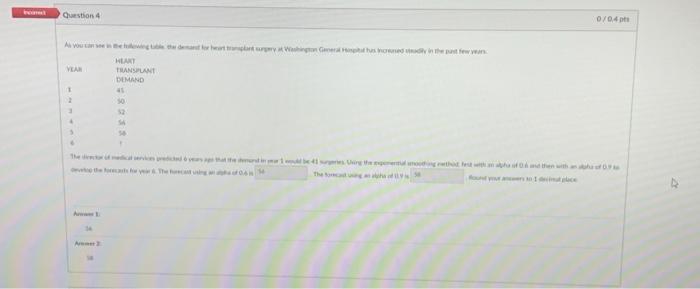 Question 4 0/04 As we want to show HLAND VAR