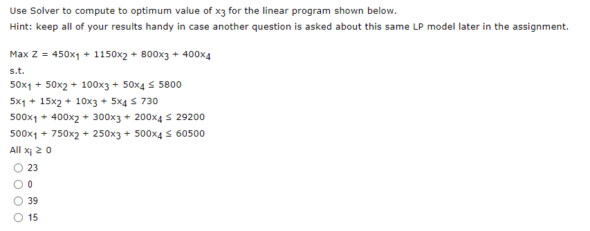 Thank you so much!! Use Solver to compute to