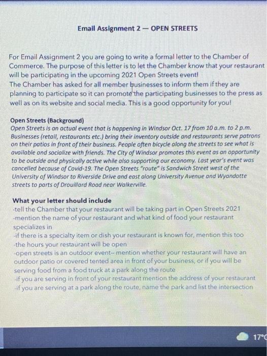 Post the answer please Email Assignment 2- OPEN