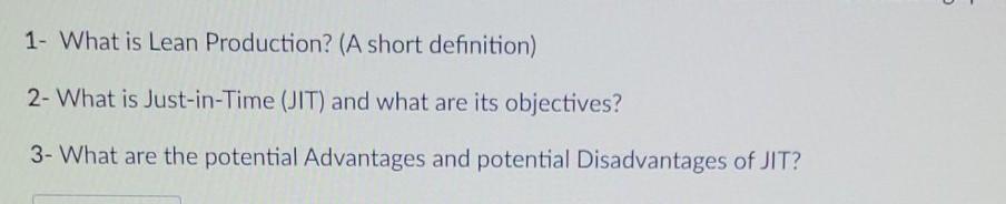 1- What is Lean Production? (A short definition)