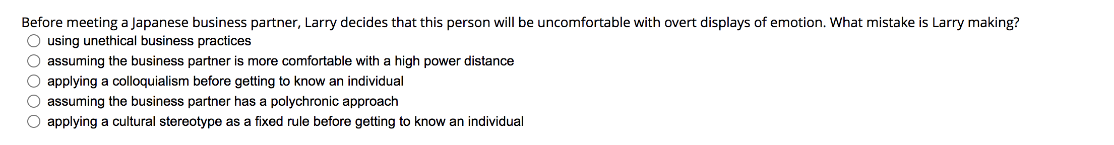 Before meeting a Japanese business partner, Larry