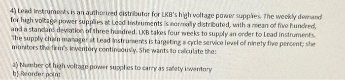 4) Lead Instruments is an authorized distributor