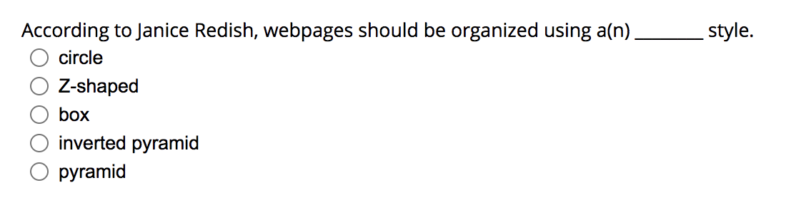 style. According to Janice Redish, webpages