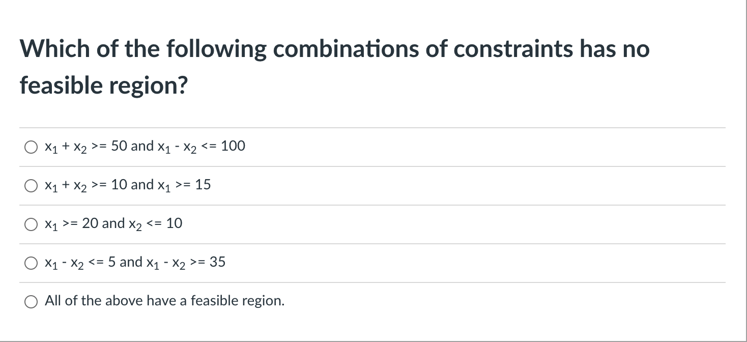 Which of the following combinations of