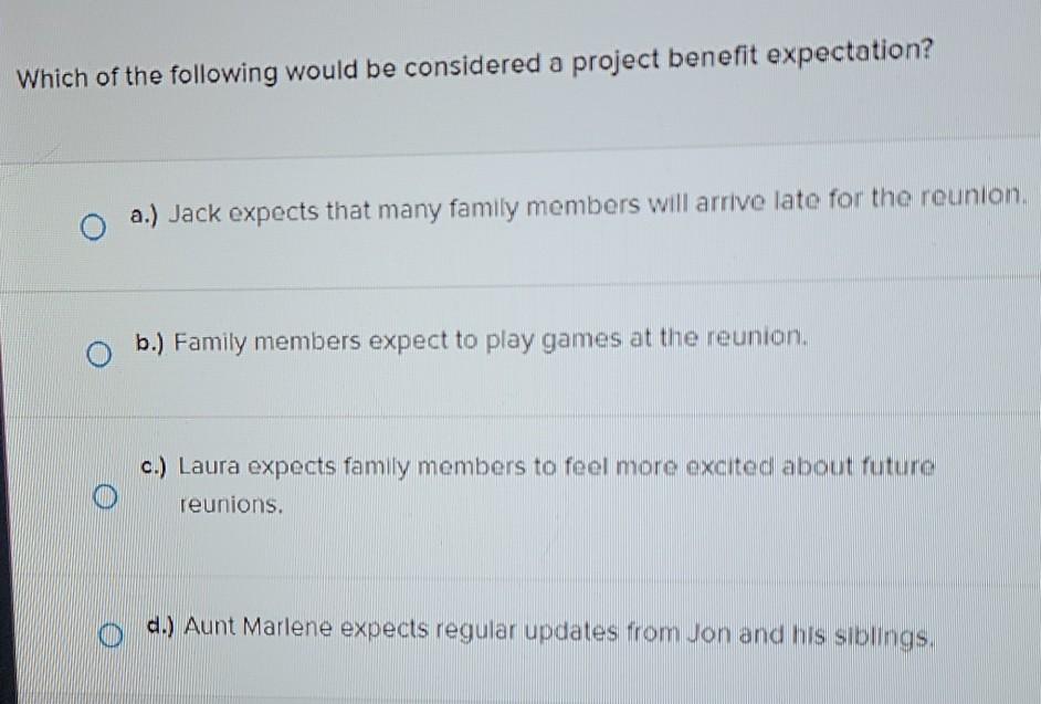 Which of the following would be considered a