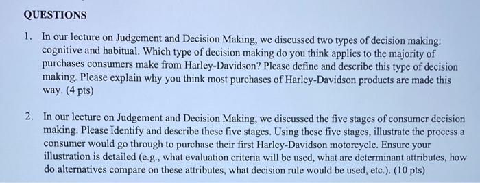 QUESTIONS 1. In our lecture on Judgement and