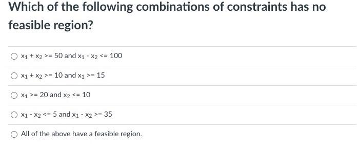 Which of the following combinations of