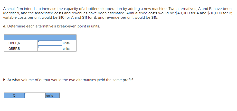 A small firm intends to increase the capacity of