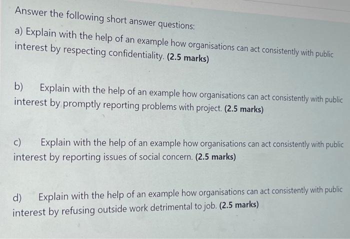 need answer asap Answer the following short