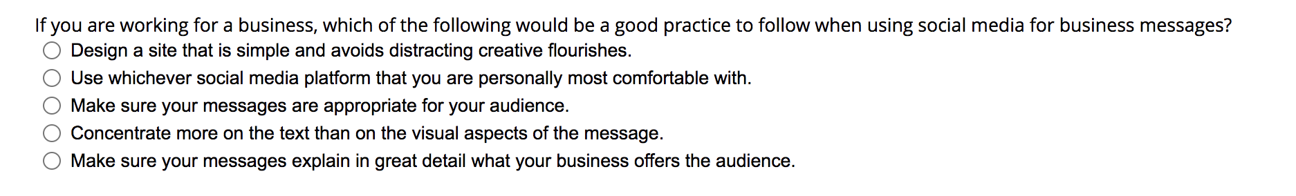 If you are working for a business, which of the