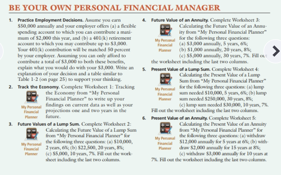 Be Your Own Personal Financial Manager- Pick 2 of