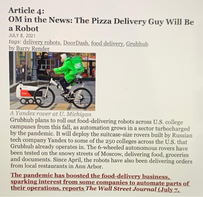 answer the two dicussion questions Article 4: OM