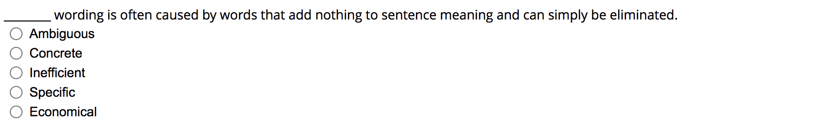 wording is often caused by words that add nothing