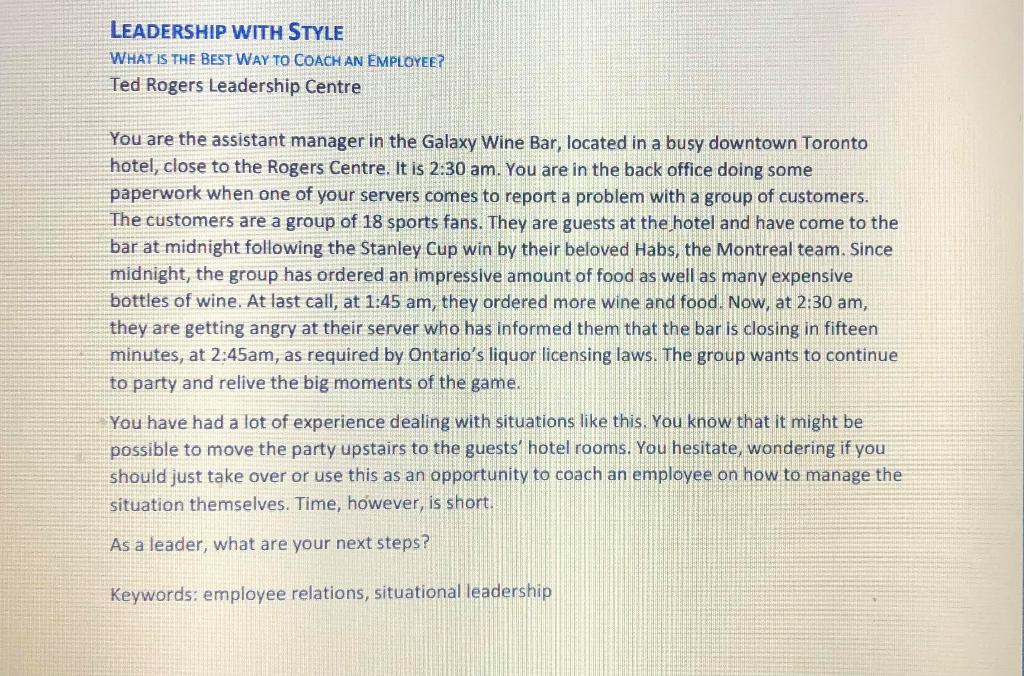 Read the case study and respond to the question