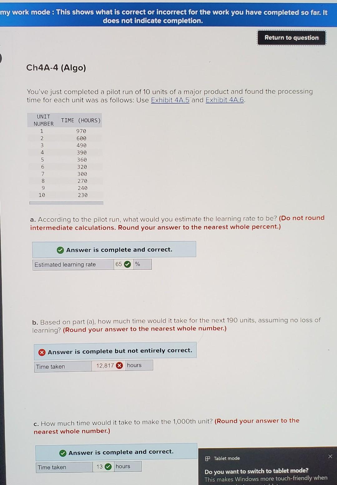my work mode : This shows what is correct or