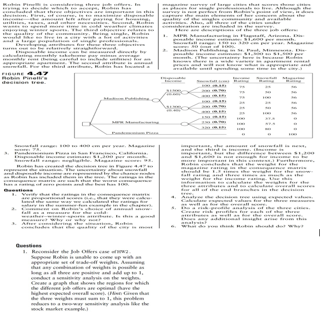 Robin Pinelli in considering three job offers. In