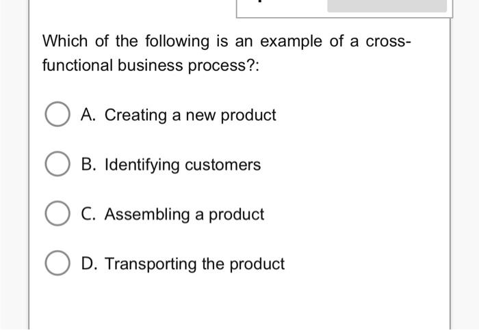 Which of the following is an example of a cross-