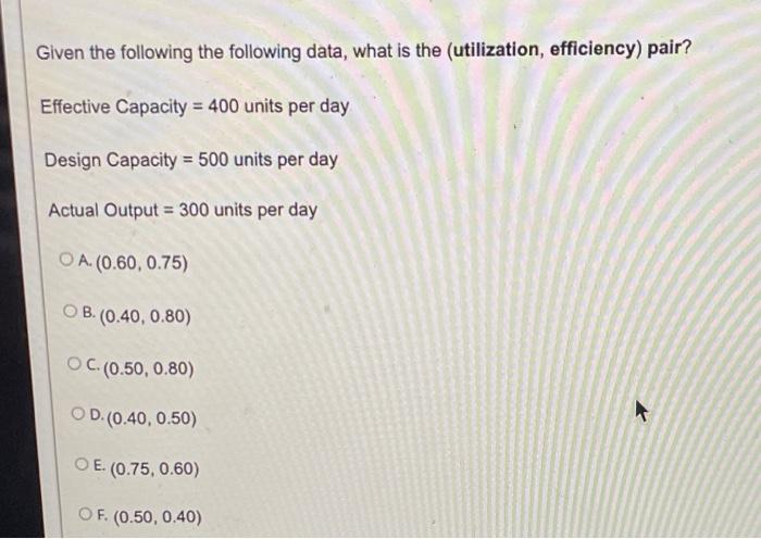 sos Given the following the following data, what