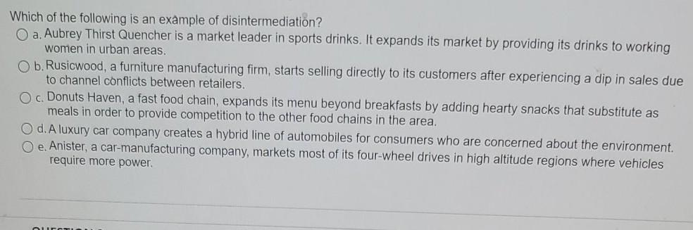 Which of the following is an example of