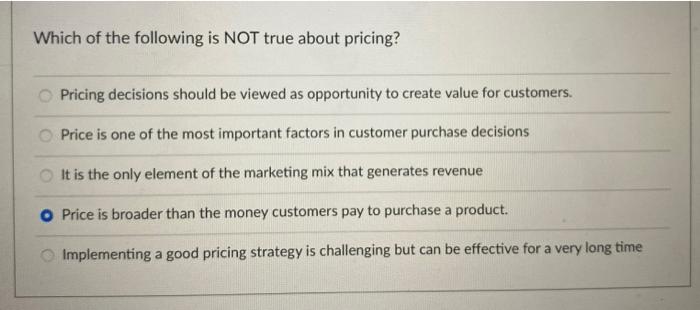 help please! Which of the following is NOT true