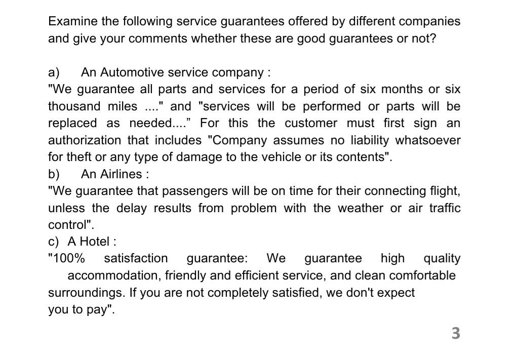 PLZ needed urgently Examine the following service