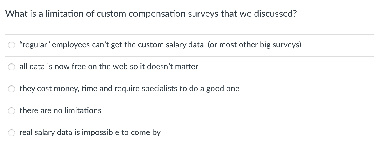 What is a limitation of custom compensation