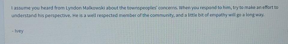 I assume you heard from Lyndon Malkowski about