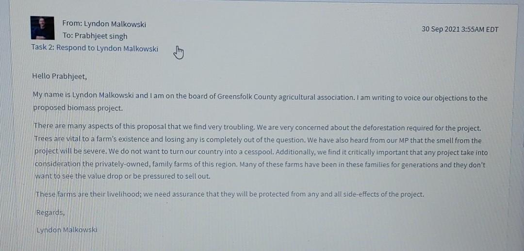 I assume you heard from Lyndon Malkowski about